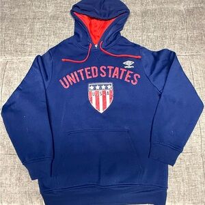 Umbro Navy and Red United States Hoodie
